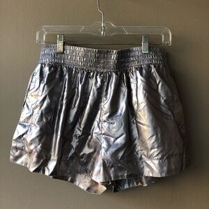 Ivy Park Athletic Wear Metallic Silver Shorts Medium